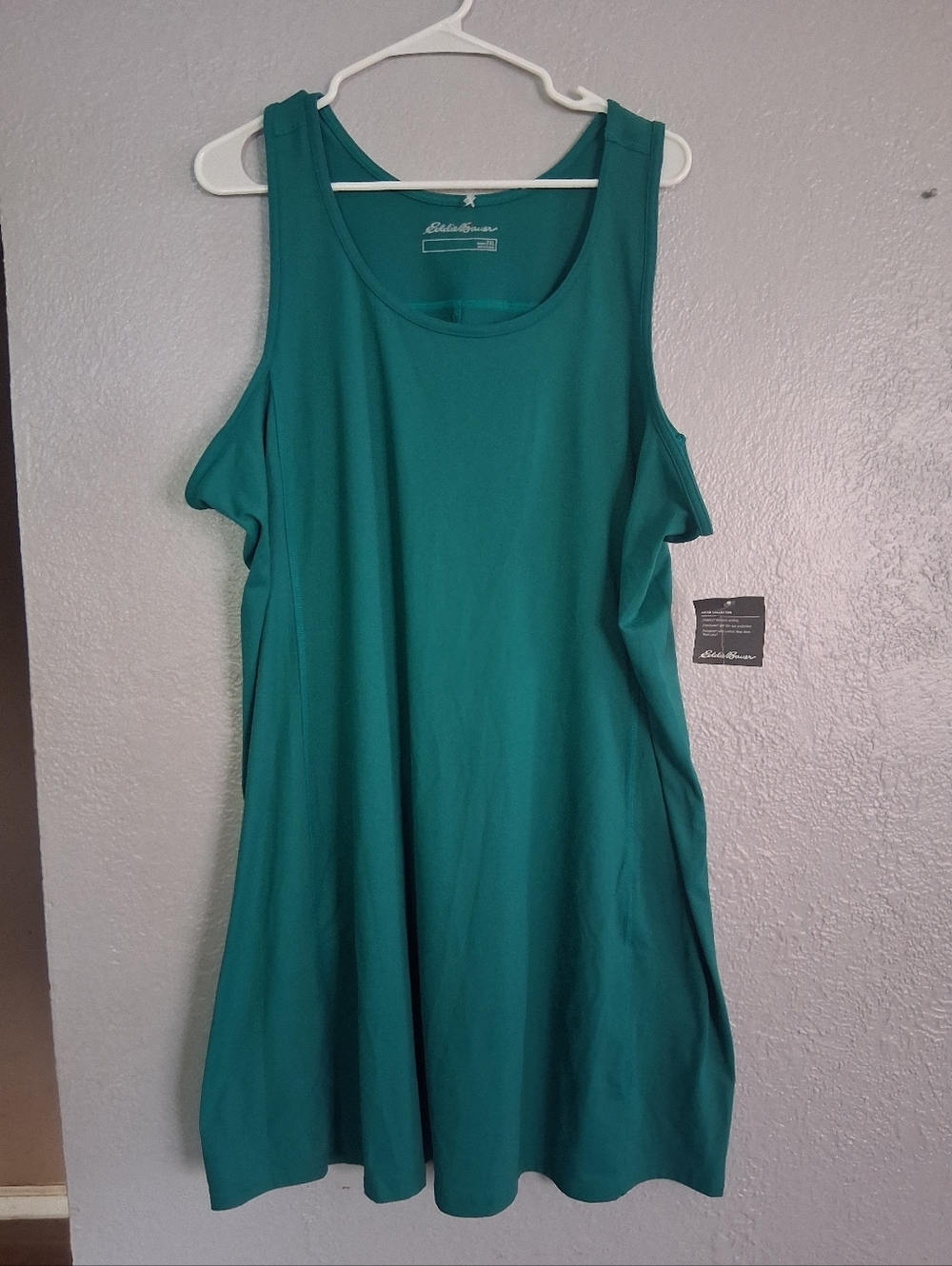 Eddie Bauer NWT Wr Aster Sl Scoop Neck Midi Athletic Dress Teal XXL